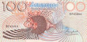 Seychellen p.27 100 Rupees 1979
